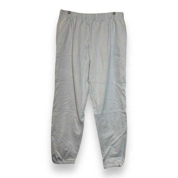 RVCA Sweat Pants Women's Size L (12) PTC Emboidered Elastic Waist Blue/gray - Picture 1 of 11